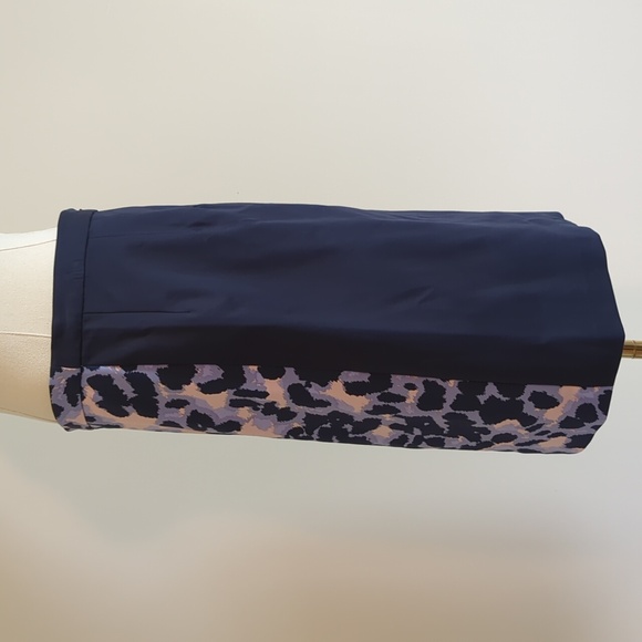 NWT Club Monaco size 8 navy skirt with purple and pink cheetah print - Picture 3 of 9